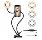 Ring light 9cm with flexible stand and mobile phone holder Ring light 9cm with flexible stand and mobile phone holder