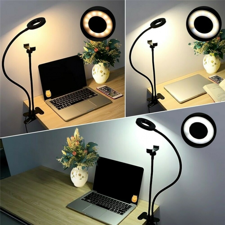 Ring light 9cm with flexible stand and mobile phone holder Ring light 9cm with flexible stand and mobile phone holder