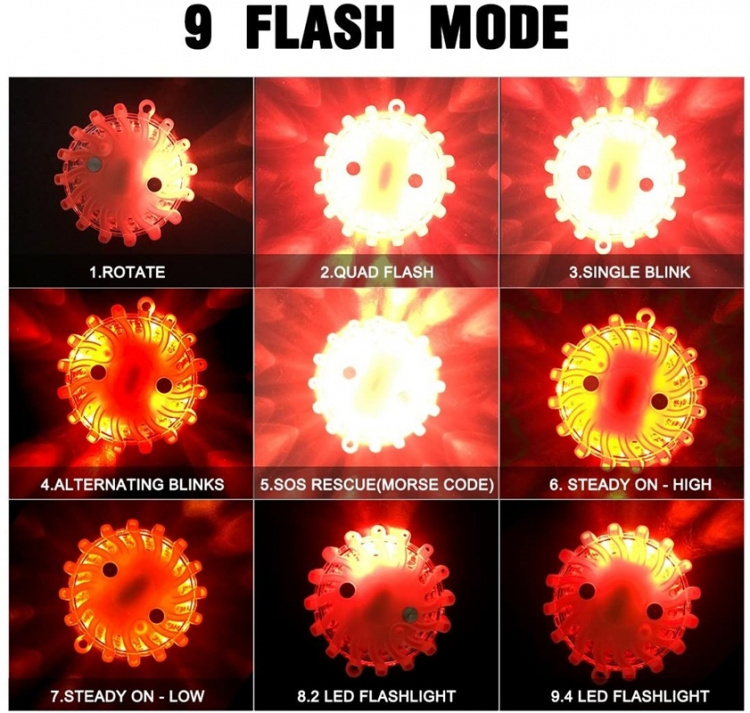 Emergency lighting LED with magnet