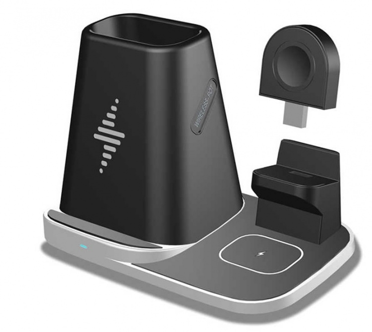 Pen holder with Wireless Qi charging for Smartphone, iWatch, Airpods