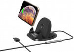 Wireless charging stand with fast charging for smartphone, Black