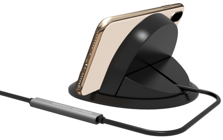 Wireless charging stand with fast charging for smartphone, Black