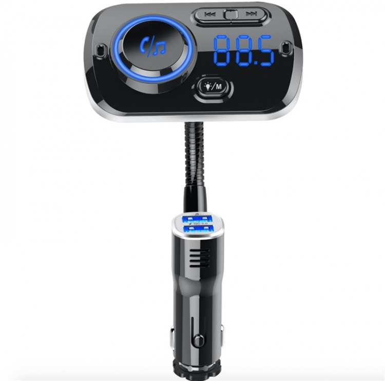FM transmitter with Bluetooth hands-free with atmospheric lighting