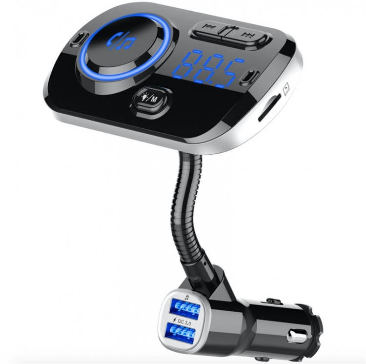 FM transmitter with Bluetooth hands-free with atmospheric lighting