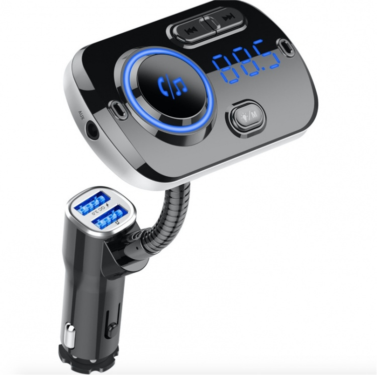 FM transmitter with Bluetooth hands-free with atmospheric lighting