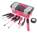 Verktygslåda 9 delar, Rosa