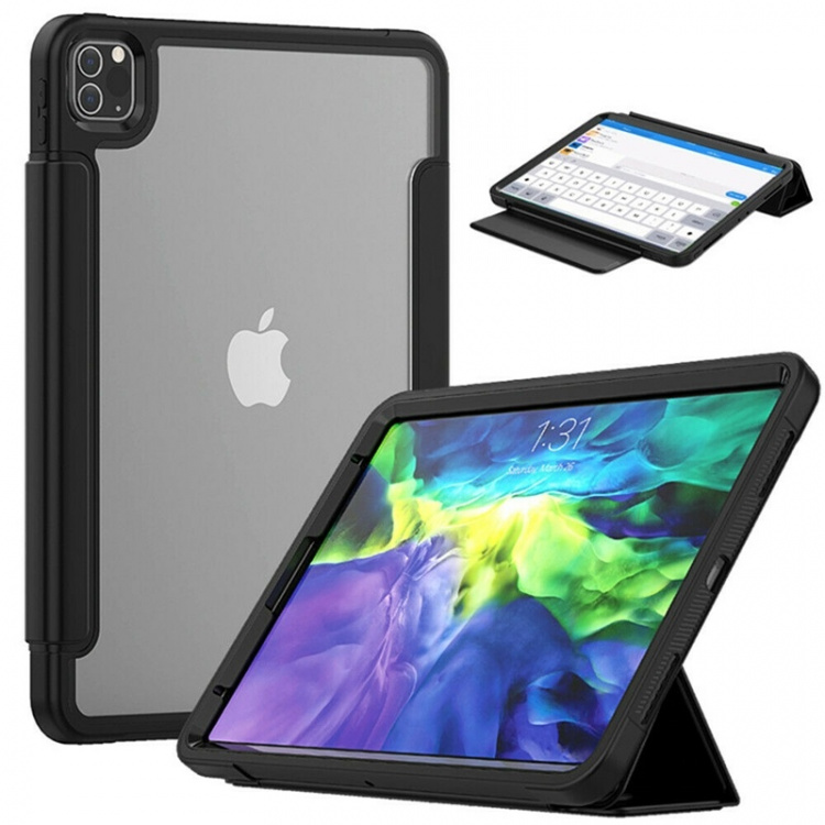Protective case iPad Air 4 2020 with pen holder, Black Protective case iPad Air 4 2020 with pen holder, Black