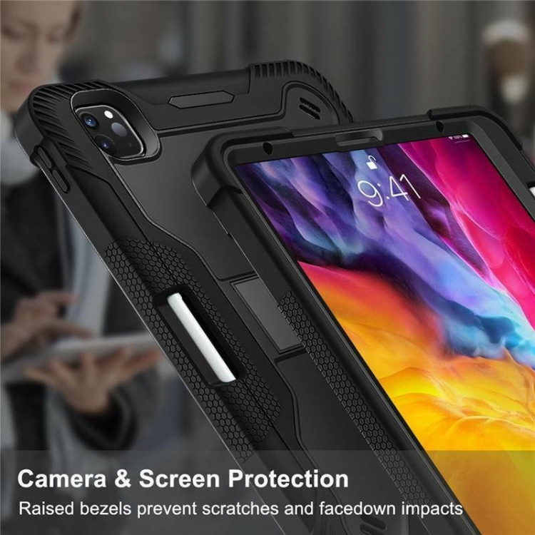 Case for iPad Air 4 2020 with pencil holder, Black Case for iPad Air 4 2020 with pencil holder, Black