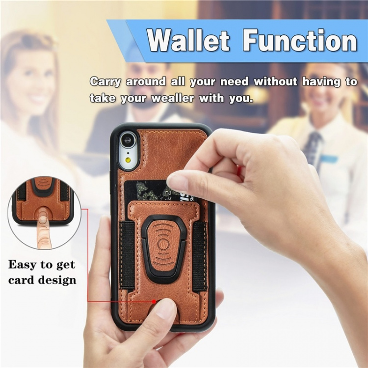 Mobile case with ring holder for iPhone 12 mini, Brown.