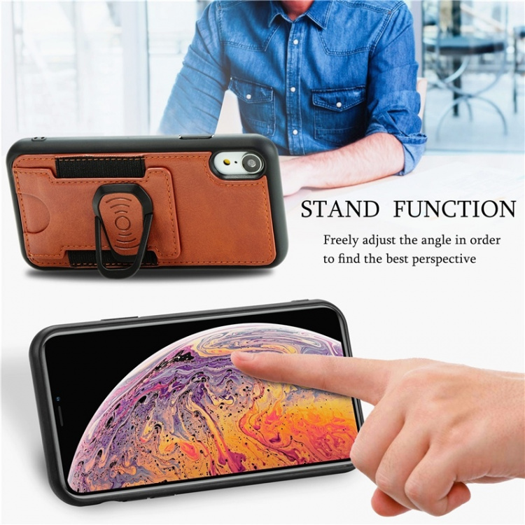 Mobile case with ring holder for iPhone 12 Pro Max, Brown. Mobile case with ring holder for iPhone 12 Pro Max, Brown.