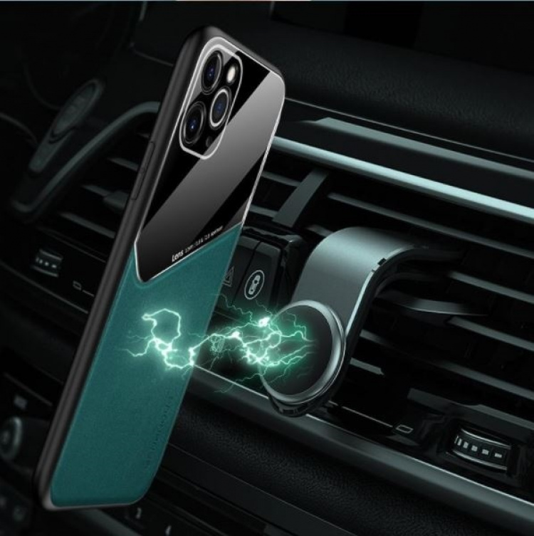 Stylish phone case with magnet for iPhone 12 Pro Max, Black.