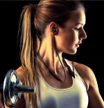 Trådlösa Sporthörlurar, Bluetooth, Svart