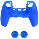 Silicone grip and 2 x Silicone cap for PS5 controller, Blue. Silicone grip and 2 x Silicone cap for PS5 controller, Blue.