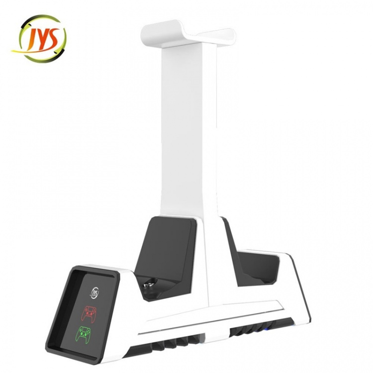 Charging stand for game controllers with headset holder