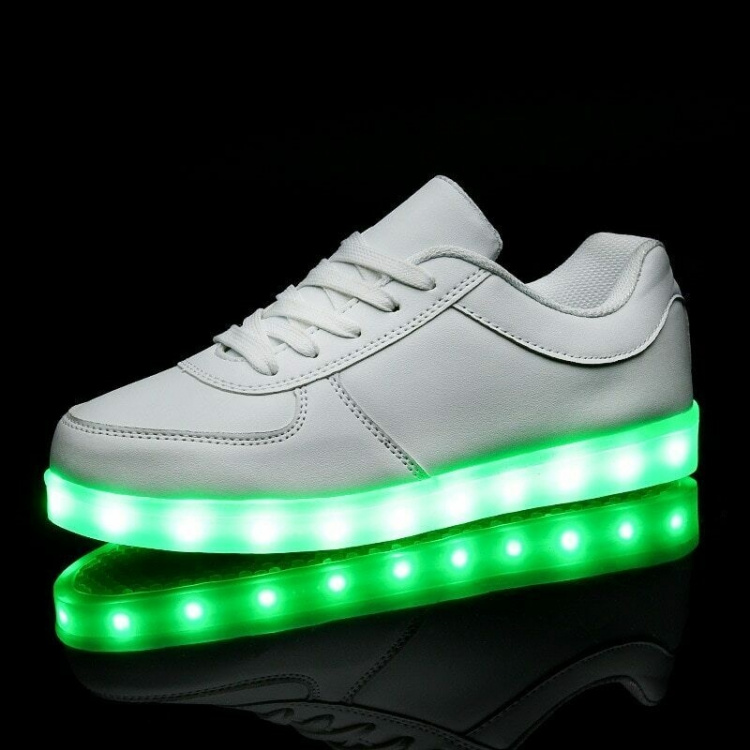 LED Sneakers with laces, size 35, White