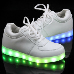 LED Sneakers with laces, size 35, White