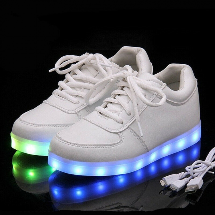 LED Sneakers with laces, size 35, White