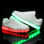 LED Sneakers with laces, size 35, White