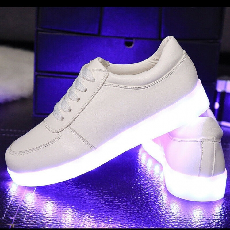 LED Sneakers with laces, size 35, White