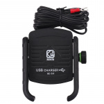 Mobile holder for Motorcycle with QC3.0 Fast Charging, Black Mobile holder for Motorcycle with QC3.0 Fast Charging, Black