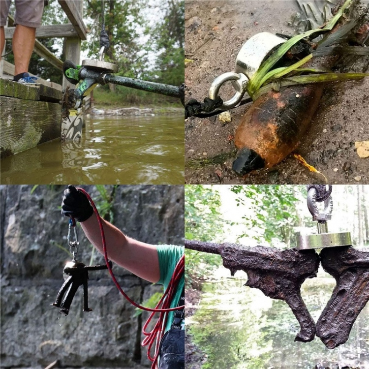 Neodymium magnet 75kg D5, Rope & Gloves