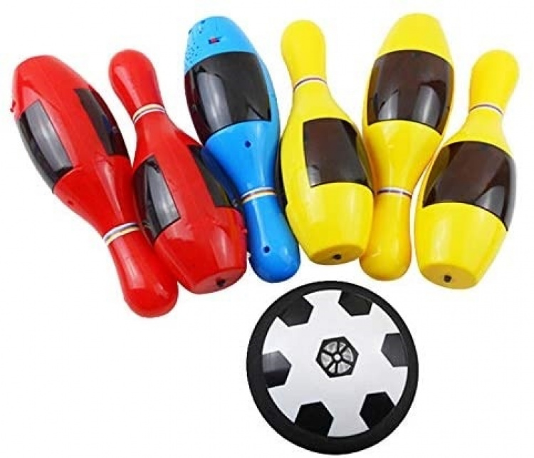 Bowling with a floating soccer ball Bowling with a floating soccer ball