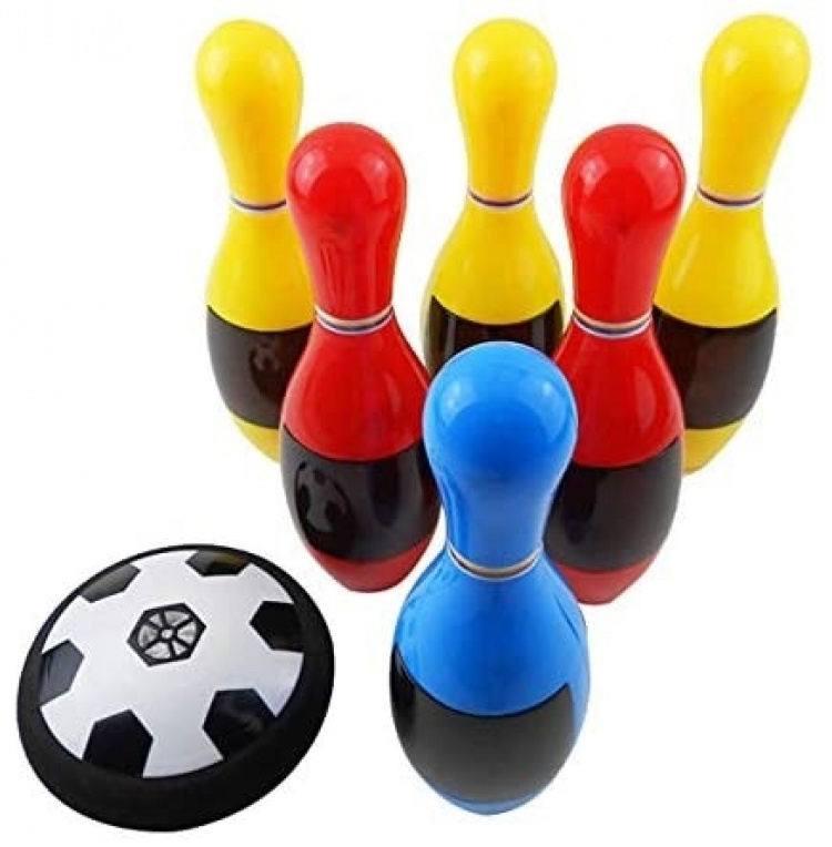 Bowling with a floating soccer ball Bowling with a floating soccer ball