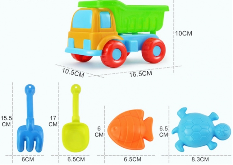 Sandleksaker, 5 delar