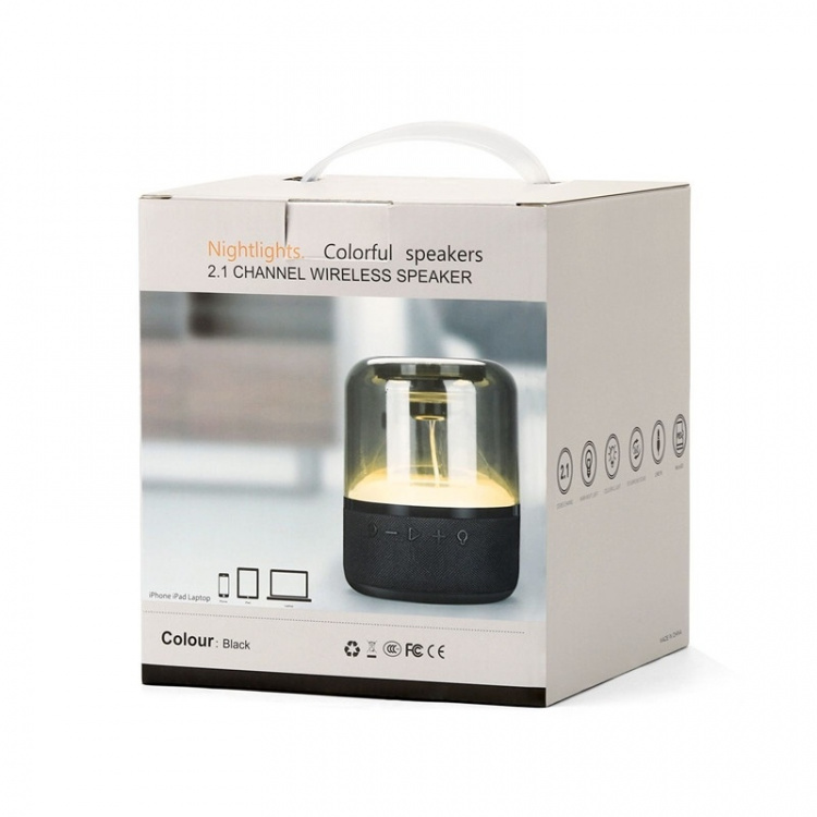 Speaker TRANSPARENT SMOKE with fabric panel & multicolor LED Speaker TRANSPARENT SMOKE with fabric panel & multicolor LED