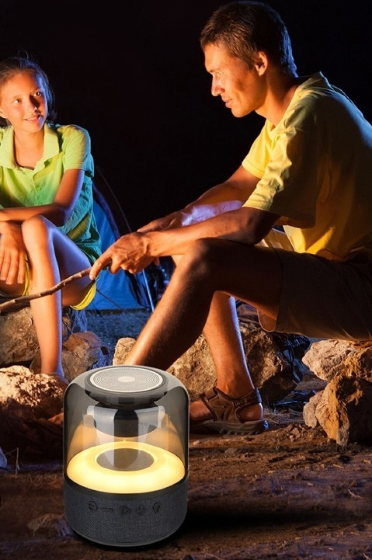 Speaker TRANSPARENT SMOKE with fabric panel & multicolor LED Speaker TRANSPARENT SMOKE with fabric panel & multicolor LED