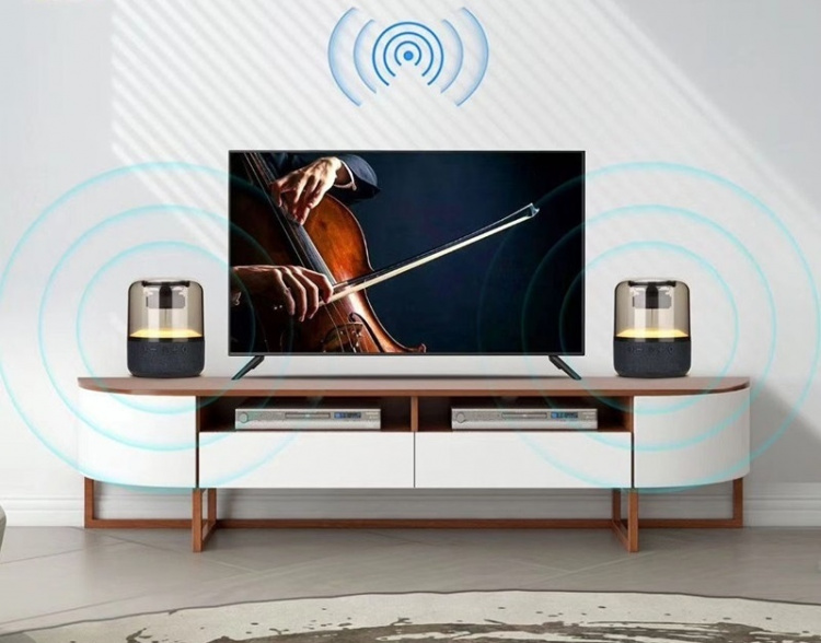 Speaker TRANSPARENT SMOKE with fabric panel & multicolor LED Speaker TRANSPARENT SMOKE with fabric panel & multicolor LED