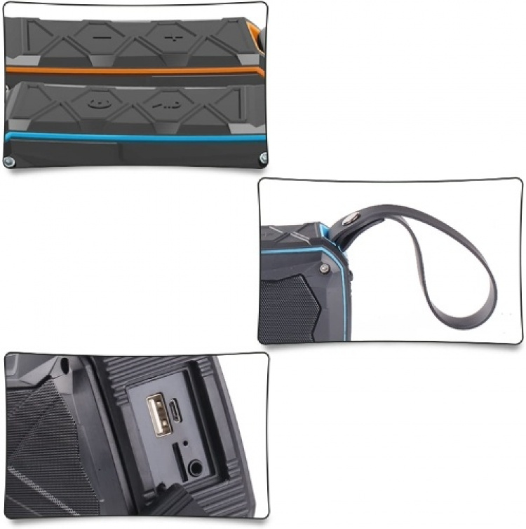 Waterproof speaker + Silicone carrying strap Waterproof speaker + Silicone carrying strap