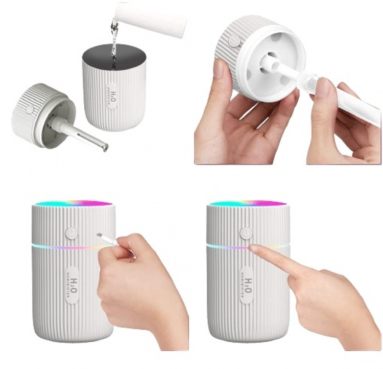 Humidifier with LED lights, White