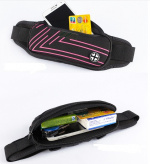 Sporty waist bag with stripes, Pink Sporty waist bag with stripes, Pink