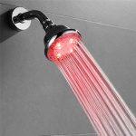 Shower head with temperature-controlled LED lighting. Shower head with temperature-controlled LED lighting.