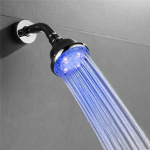 Shower head with temperature-controlled LED lighting. Shower head with temperature-controlled LED lighting.
