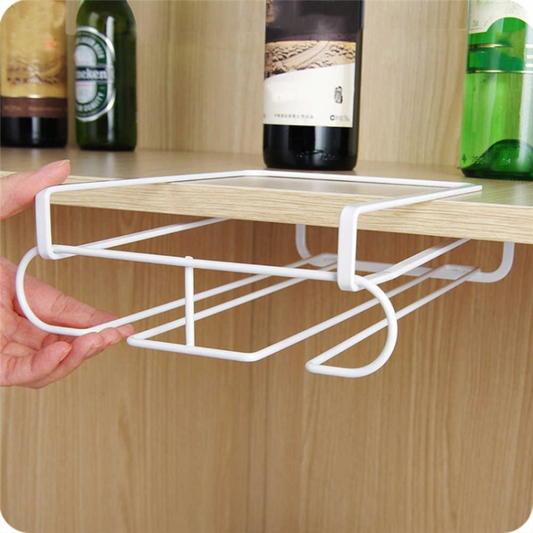 Wine glass holder in metal for 6 glasses, White. Wine glass holder in metal for 6 glasses, White.