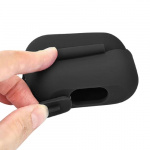 Silicone shell with hook for Airpods Pro, Black Silicone shell with hook for Airpods Pro, Black
