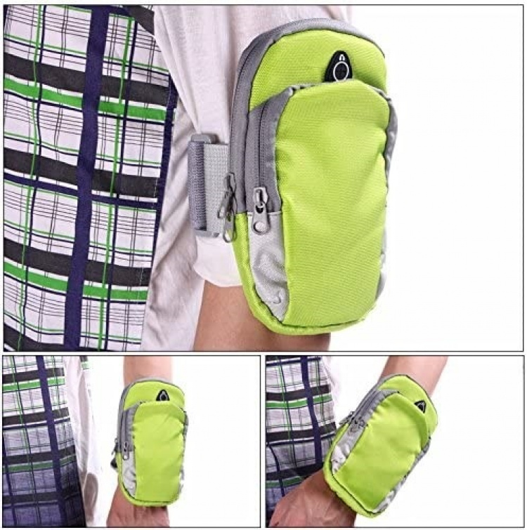 Spacious arm bag with headphone port, Green Spacious arm bag with headphone port, Green