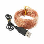 LED String on Copper Wire USB 10m, Cool White