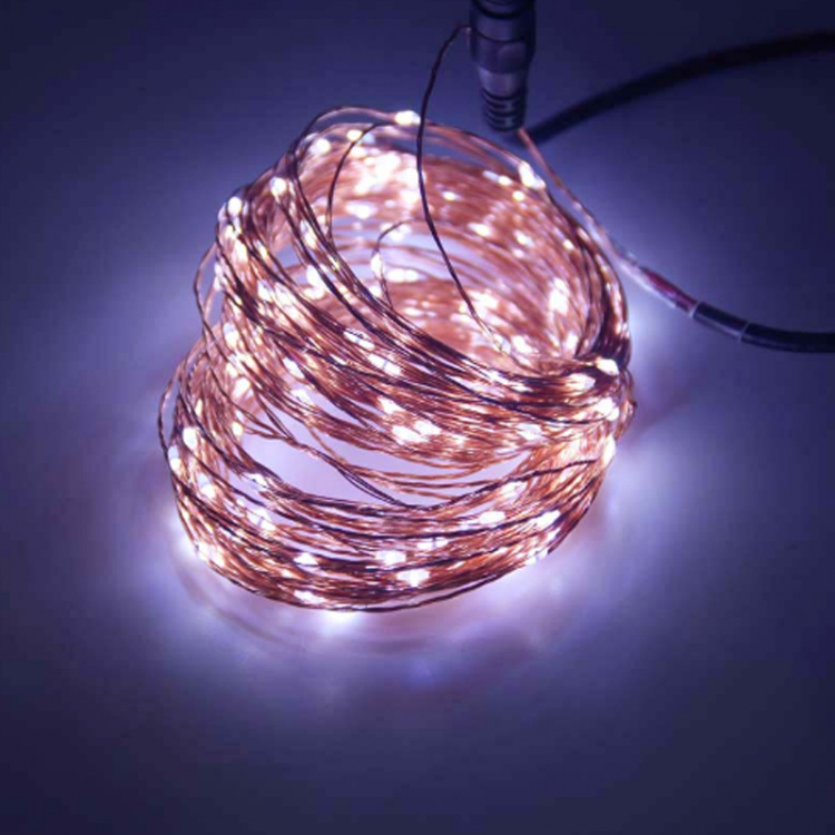 LED String on Copper Wire USB 10m, Cool White