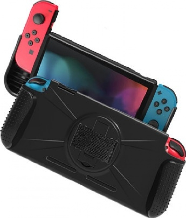 Protective case with stand for Nintendo Switch, Black Protective case with stand for Nintendo Switch, Black