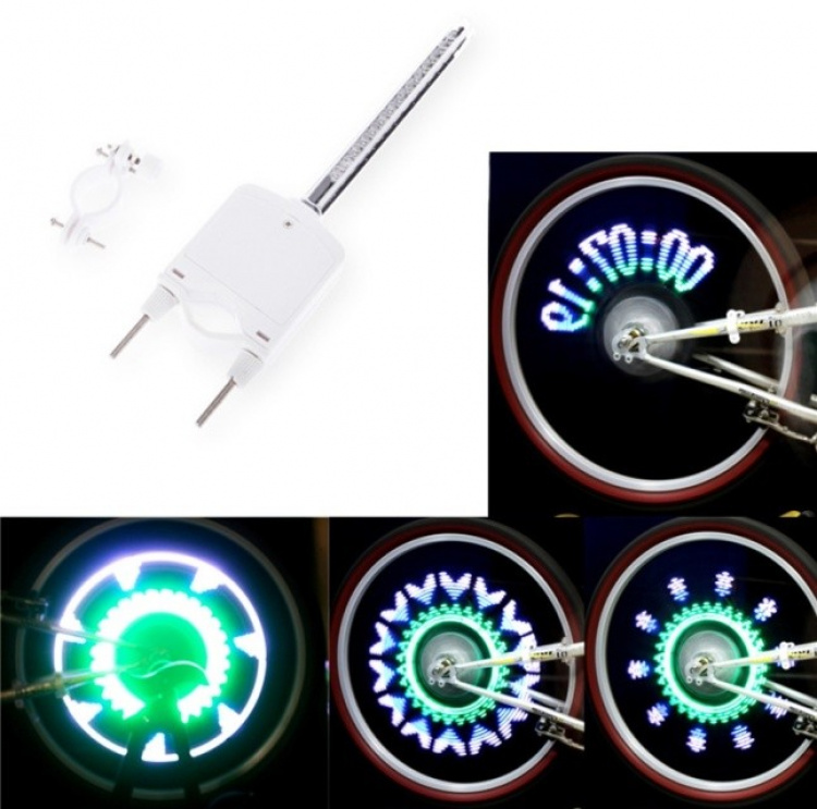Bicycle wheel lighting with 40 patterns and 5 words Bicycle wheel lighting with 40 patterns and 5 words