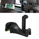 2 in 1 headrest holder for mobile and hook, Black 2 in 1 headrest holder for mobile and hook, Black