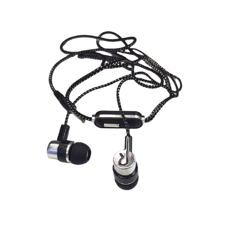 In-ear headphones with microphone, Black/Silver In-ear headphones with microphone, Black/Silver
