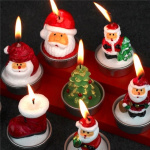 Christmas candles in the shape of Santa Claus, 3-pack