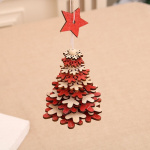 Christmas tree with wooden star, Red Christmas tree with wooden star, Red