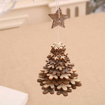 Christmas tree with wooden star, Gray