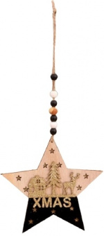 Christmas decoration in wood, Star Christmas decoration in wood, Star
