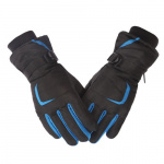 Waterproof ski gloves, Blue/Black, Size L